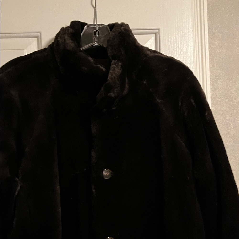 Elegant Brown Reversible Faux Fur Women's Coat